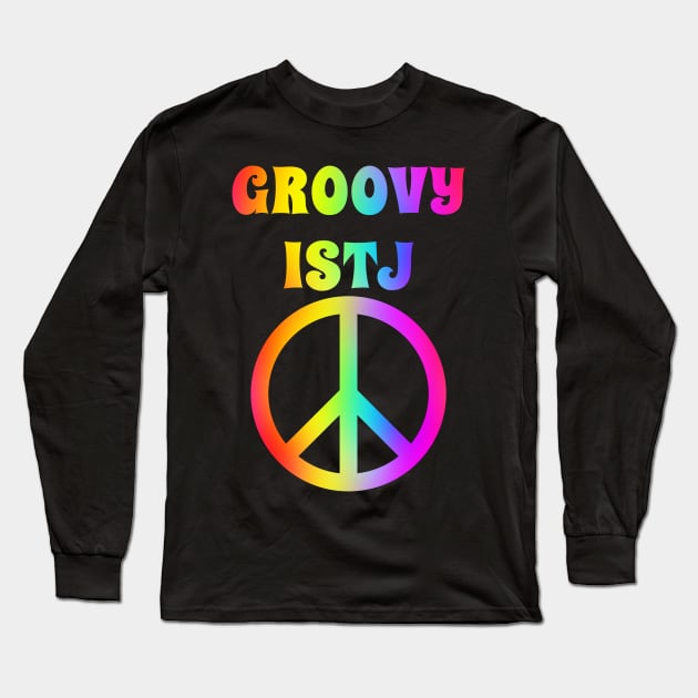 Groovy ISTJ Peace Halloween Party Retro Vintage Long Sleeve T-Shirt by coloringiship